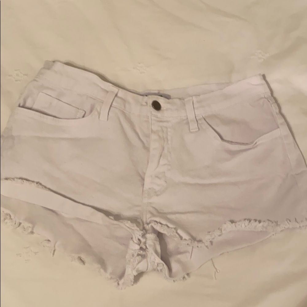 White denim shorts